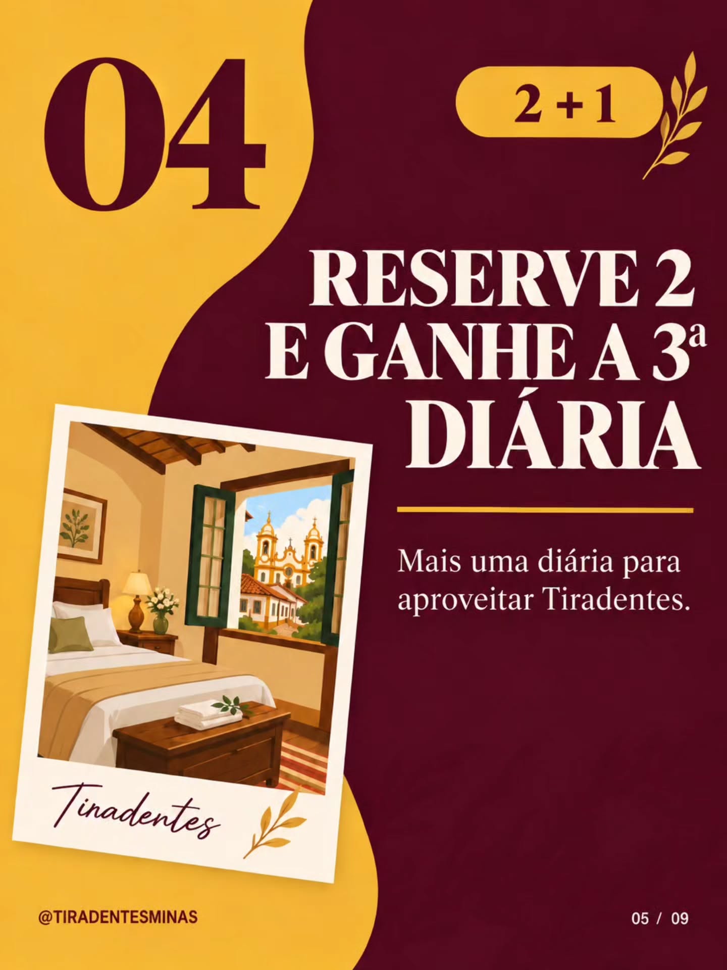 Arte do carrossel sobre condição especial para uma terceira diária em Tiradentes