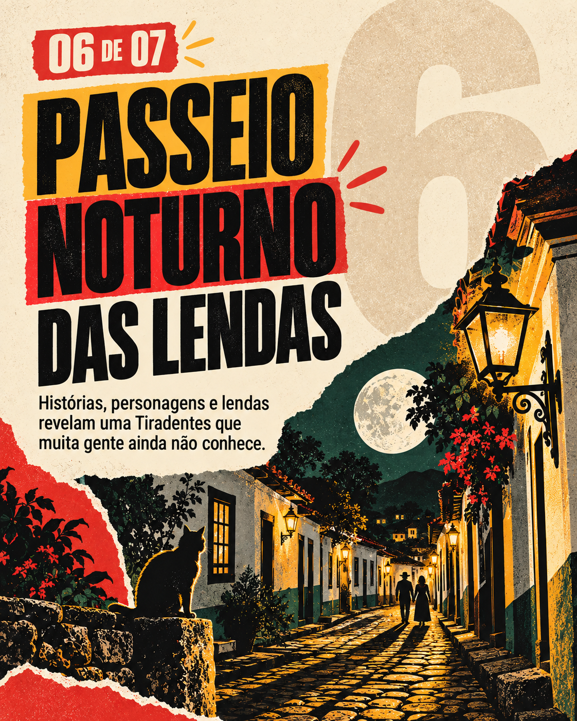 Passeio noturno de histórias e lendas em Tiradentes