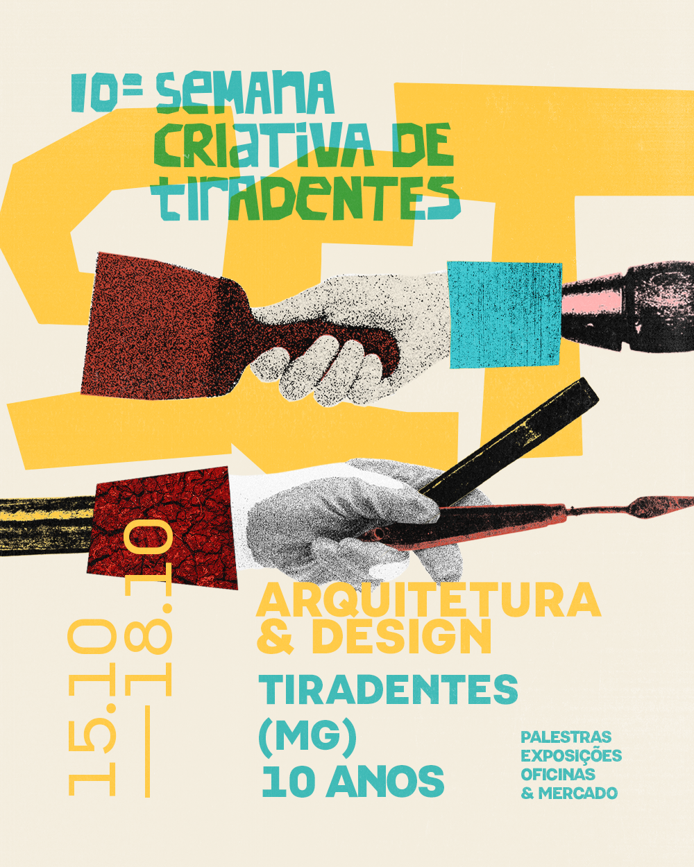Arte oficial da 10ª Semana Criativa de Tiradentes, de 15 a 18 de outubro de 2026